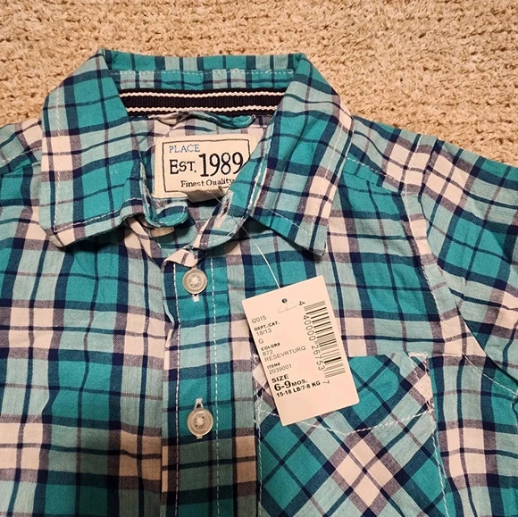 The children's place lot of 2 boys collared shirts size 6 to 9mos NWT - Picture 4 of 4